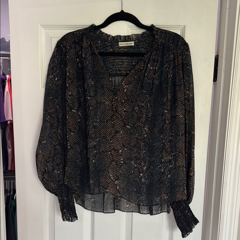Ulla Johnson Black and Brown Women's Top